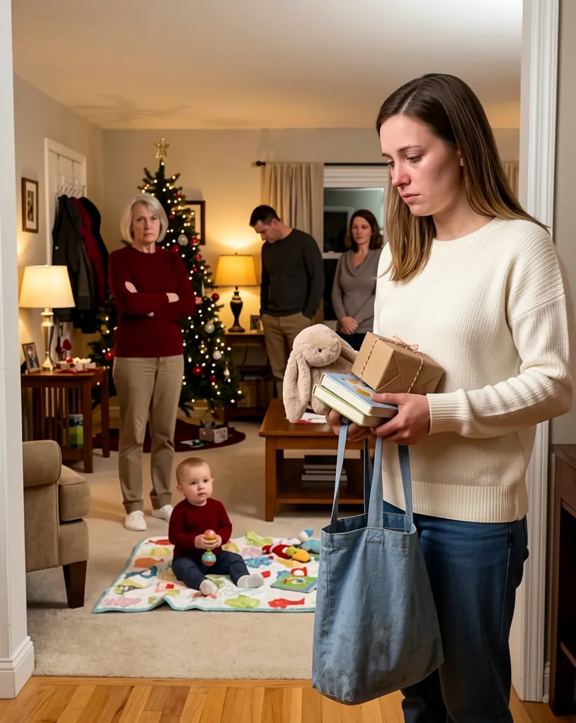 Schokkende kerstmis moeder vernederd baby