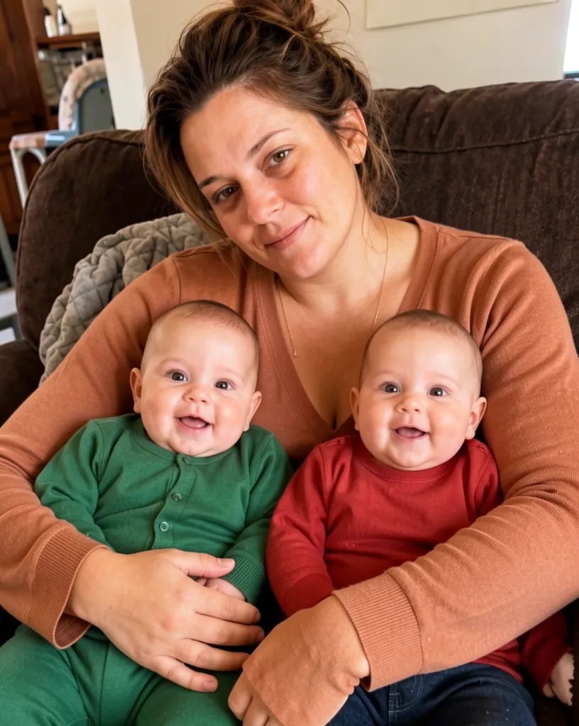 Vrouw met gebroken arm en tweeling